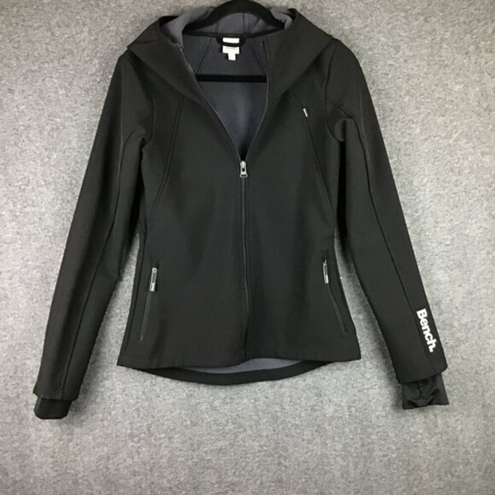 Bench Hooded Full Zip Lightweight Jacket Sz M Black